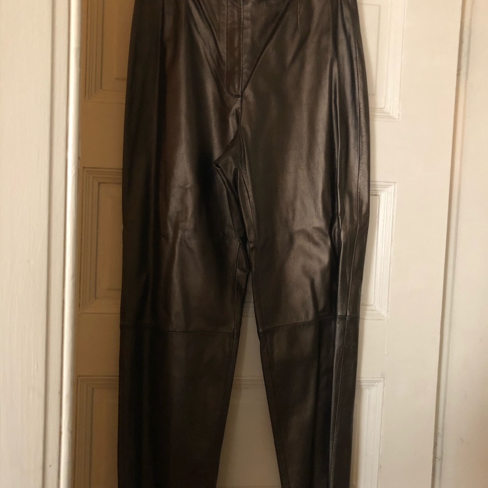 Apostrophe 100% Genuine Leather Pant  Mocha color